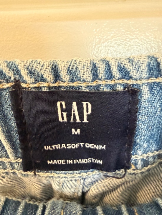 Gap Horseshoe Barrel Wide-Leg Drawstring Light Blue Denim Jeans for Women - Picture 3 of 6